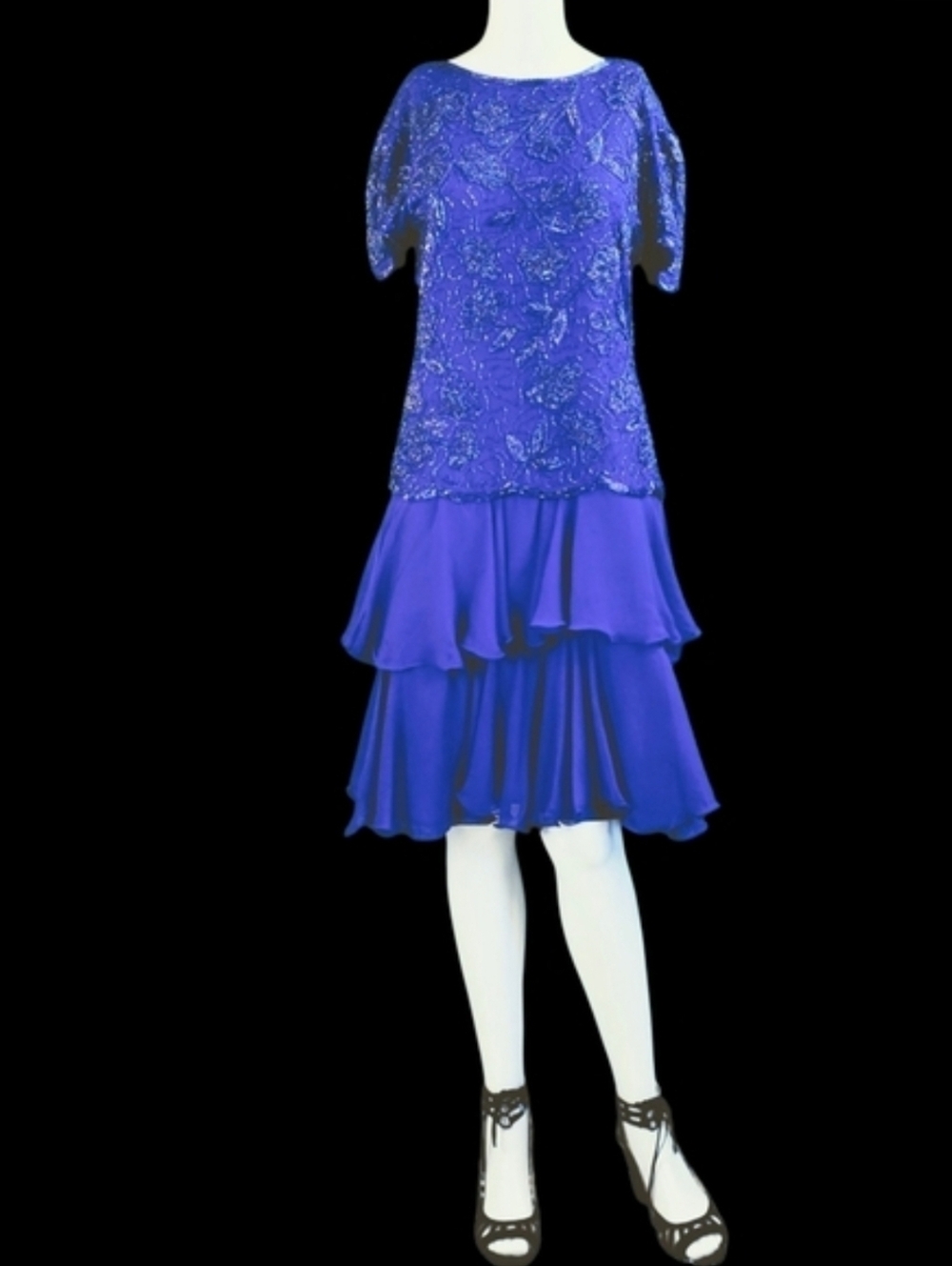 Vintage Beaded Silk Laurence Kazar Dress
